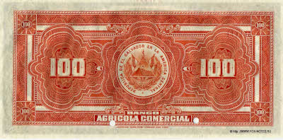 Banco Agricola Comercial 100 pesos 1913 Specimen