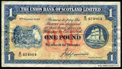 Union Bank of Scotland Limited 1 Pounds 17th October 1949.
