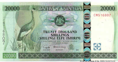 Bank of Uganda. Banknote Banknote 10000 Shillings / Shilingi 2004