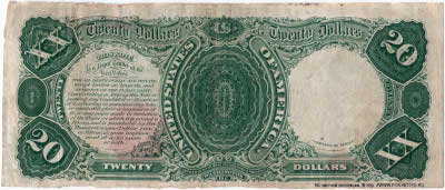United States. Federal Reserve System. Federal Reserve Notes. 20 Dollars. SERIES OF 1880. 