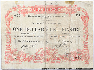 Banque de L'indo-Chine. 1    = 1     15 Janvier 1902.