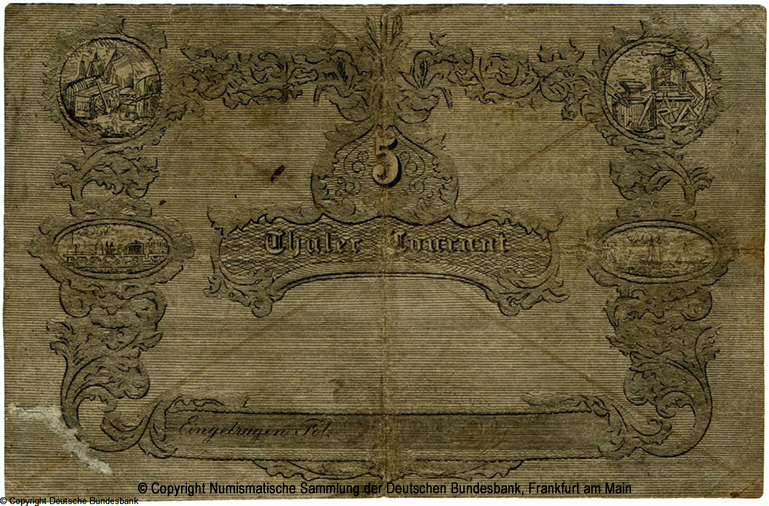 Anhalt-Dessauische Landesbank 5 Thaler Courant 1847