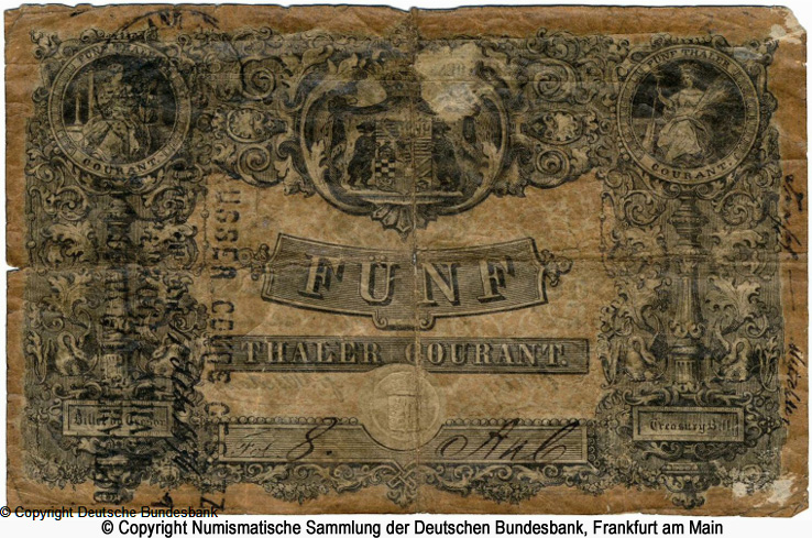 Herzoglich Anhalt-Dessauische Regierung 5 Thaler 1849