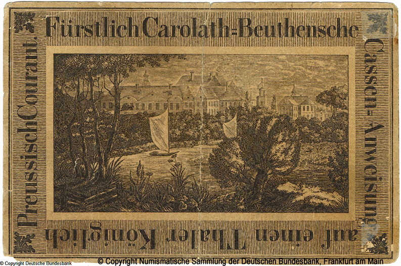 Fürstlich Carolath-Beuthensche Kammer, Kassenweissungen der Rent-Kasse 1 Thaler 1830