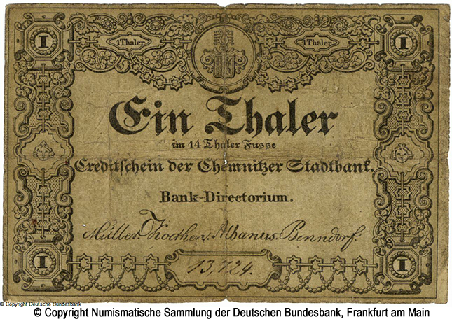 Chemnitzer Stadtbank 1 Thaler 1848 (399)