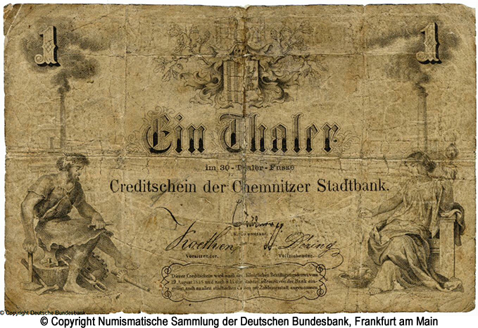 Chemnitzer Stadtbank 1 Thaler 1848 (400)
