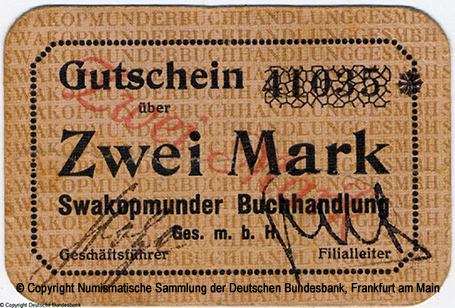 Swakopmunder Buchhandlung Ges. m.b.H. 2 Mark - 41035