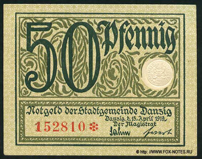 Stadt Danzig 50 pfennig 1919