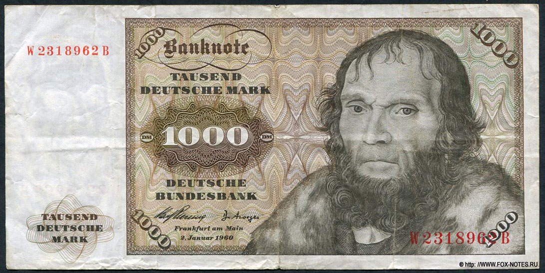 Deutsche Bundesbank 1000 Deutshe Mark 1960