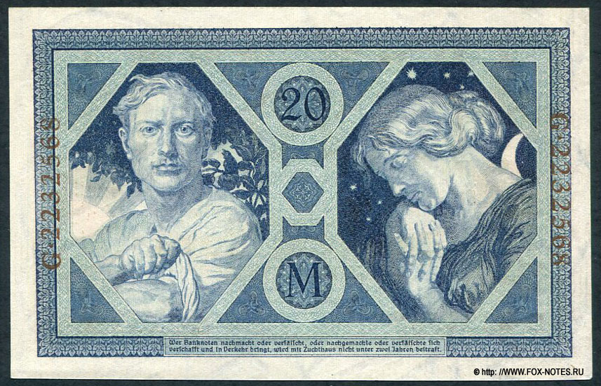 Reichsbanknote. 20 Mark. 4. November 1915.