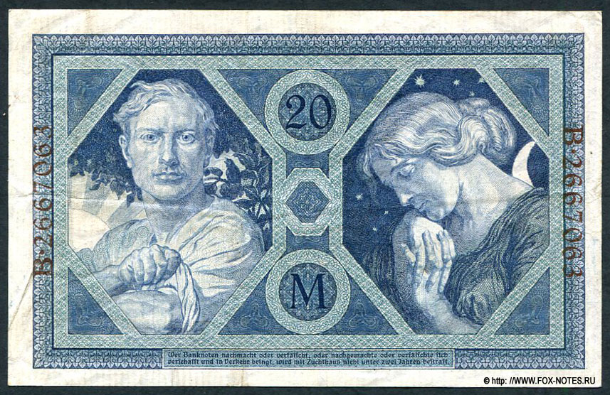 Reichsbanknote. 20 Mark. 4. November 1915.