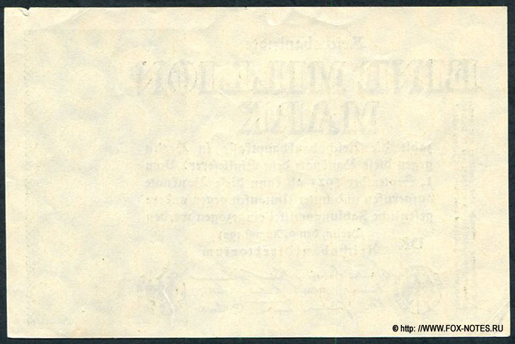 Reichsbank. Reichsbanknote. 1 Million Mark. 9. August 1923. DK