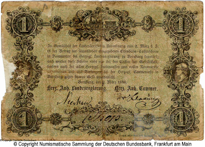 Anhalt-Köthen-Bernburger Eisenbahn Gesellschaft 1Thaler 1848