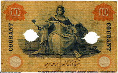 Bremen Bank Note. 10 Thaler Courant. 14. Februar 1870. 