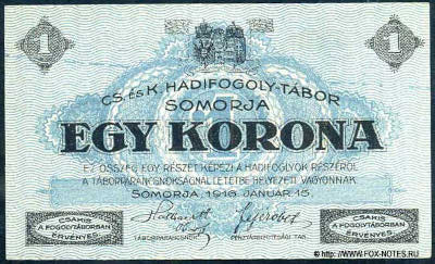 K. u. K. Kriegsgefangenenlager Somorija 1 krone 1916