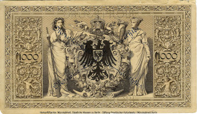 Deutsches Reich ( ). Reichsbank. Reichsbanknote. 1000 Mark. 2. Januar 1884. Brauner Tausender (  1000  1884)