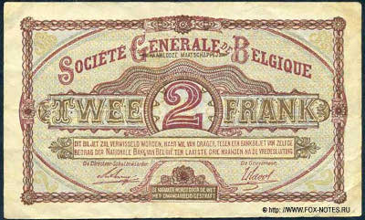 Société générale de Belgique 2 franc 1916
