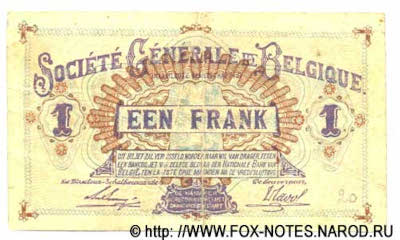 Société générale de Belgique 1 franc 1916
