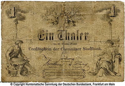 Chemnitzer Stadtbank  1 Thaler 1848