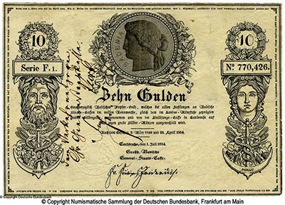 Großherzogtum Baden 10 Gulden 1854