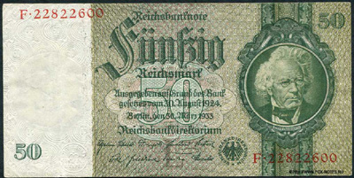 Reichsbanknote. 50 Reichsmark. 1933.  