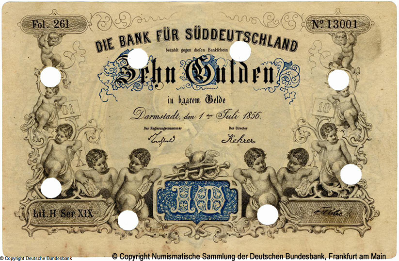 Bank für Süddeutschland 10 Thaler 1865