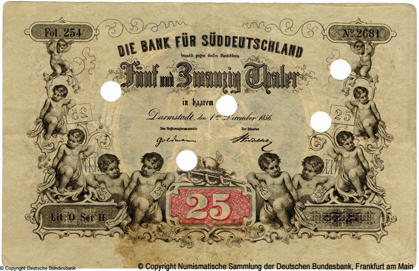 Bank für Süddeutschland 25 Thaler 1856