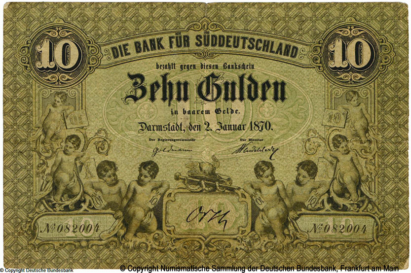 Bank für Süddeutschland 10 Thaler 1860