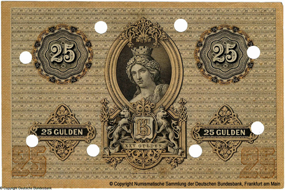 Bank für Süddeutschland 25 Thaler 1860