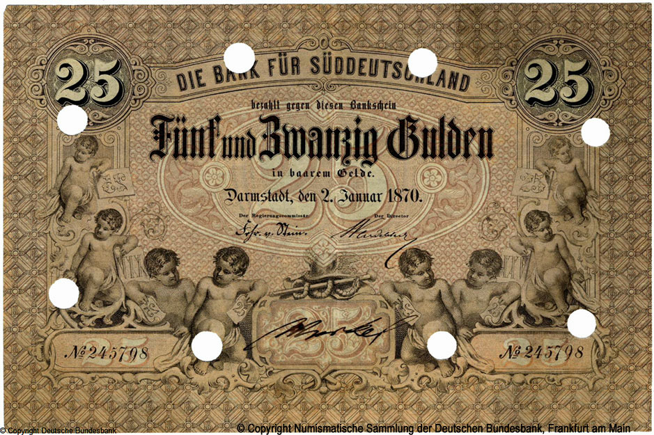 Bank für Süddeutschland 25 Thaler 1860