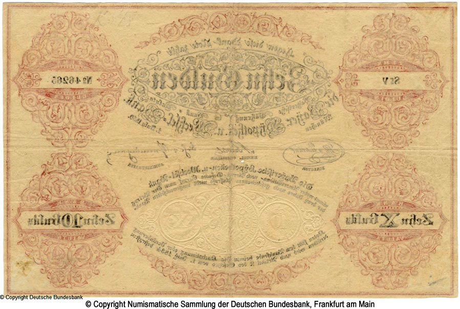 Bayerische Hypotheken- und Wechselbank 10 Gulden 1850