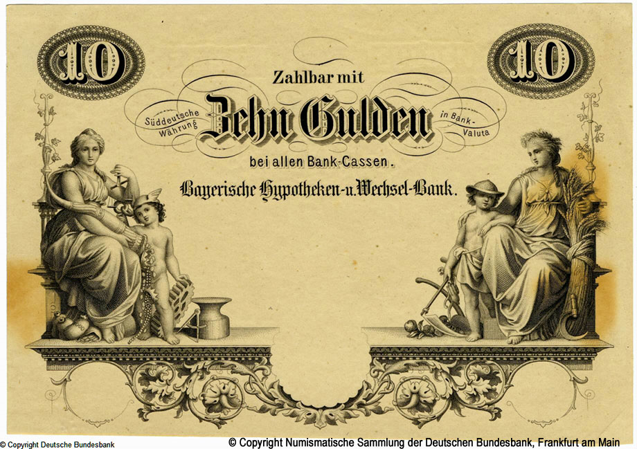 Bayerische Hypotheken und Wechsel-Bank München. 100 Gulden 1865