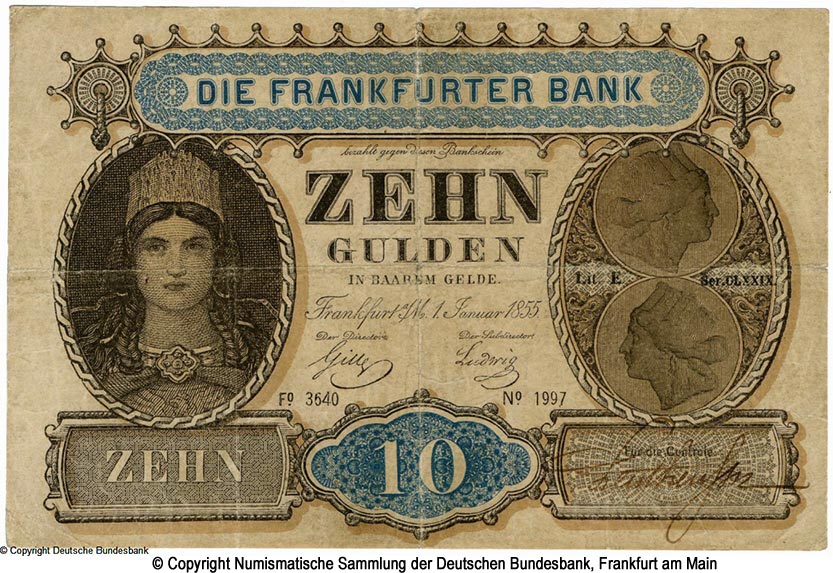 Frankfurter Bank 10 Gulden 1854