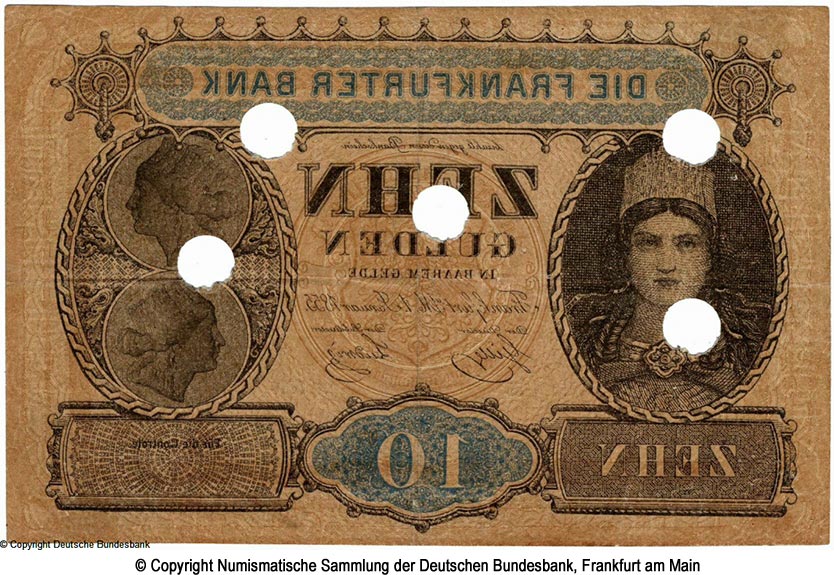 Frankfurter Bank 10 Gulden 1854