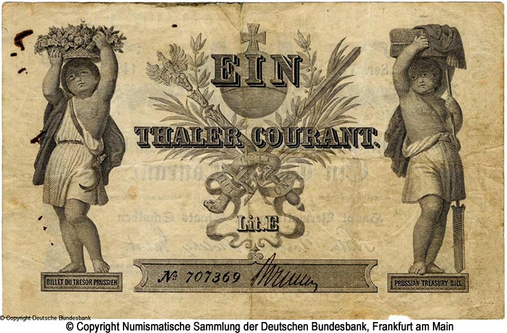 Hauptverwaltung der Staatsschulden 1 Thaler Courant 1851