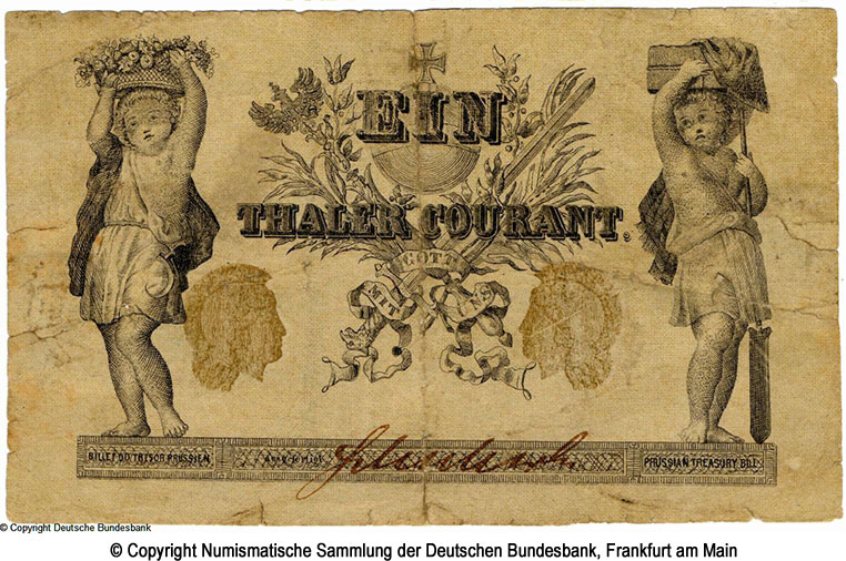 Hauptverwaltung der Staatsschulden. 1 Thaler 1861 Fälschung