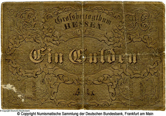 Großherzogliche Hessische Staatsschulden-Tilgungskasse 1 Thaler. 1855.