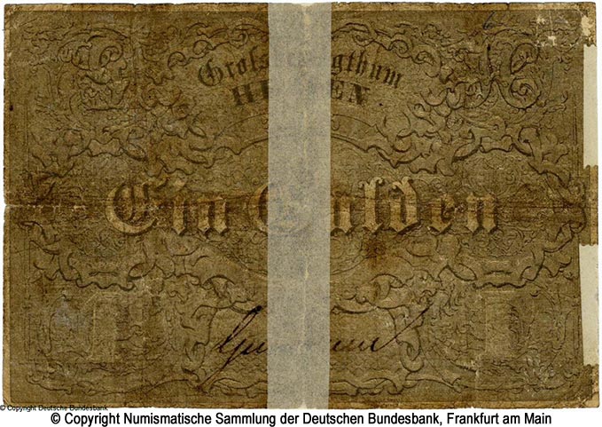 Großherzogliche Hessische Staatsschulden-Tilgungskasse 1 Gulden 1852