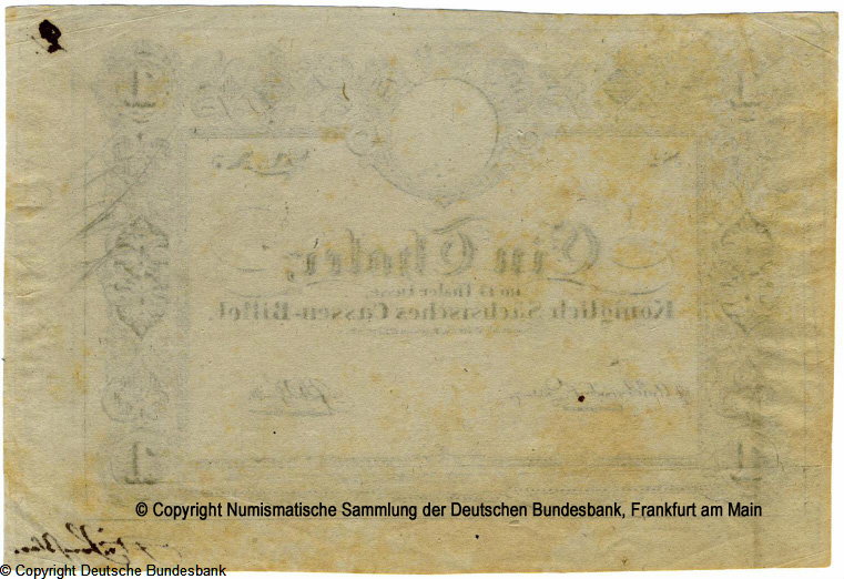 Königlich Sachsische Cassenbilet. 1 Thaler. 16. April 1840. 