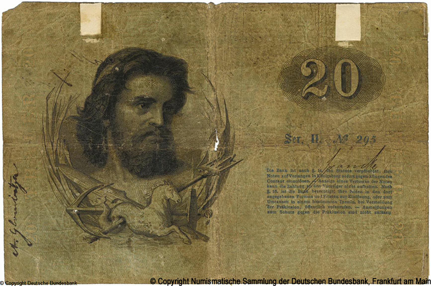 Königsberger Privat-Bank 20 Thaler Courant 1866