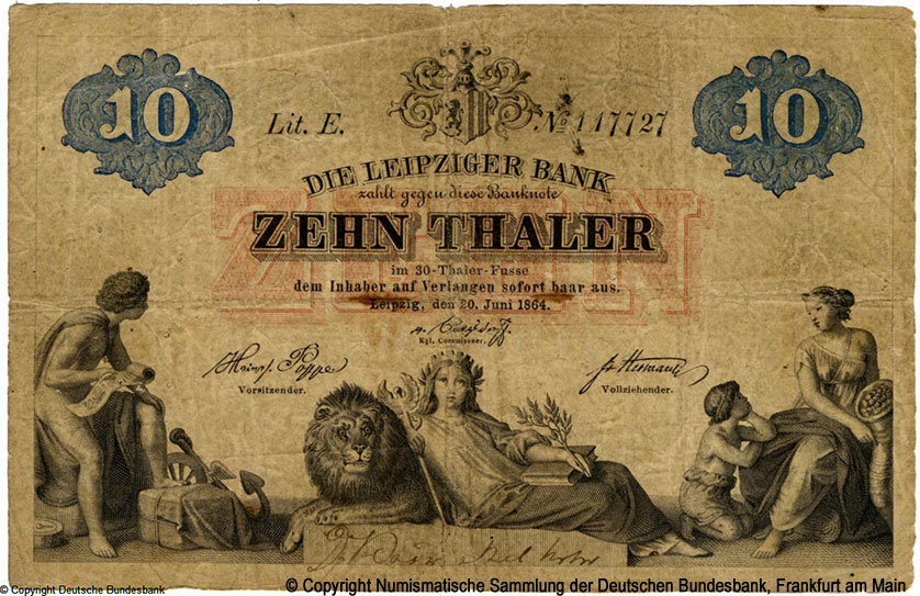 Leipziger Bank 10 Thaler 1864