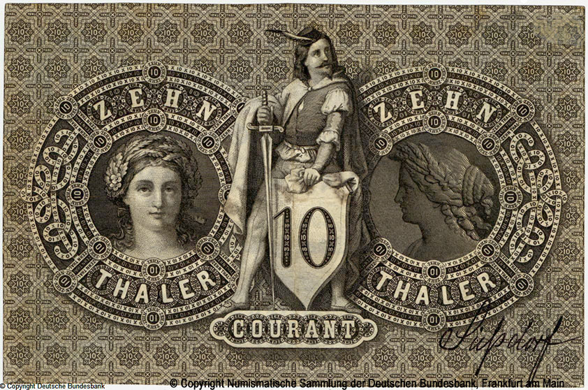 Mitteldeutsche Creditbank in Meiningen 10 Tahler 1856
