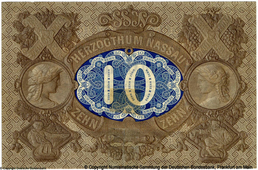 Herzoglich Nassauische Landes-Credit-Casse 10 Gulden 1859
