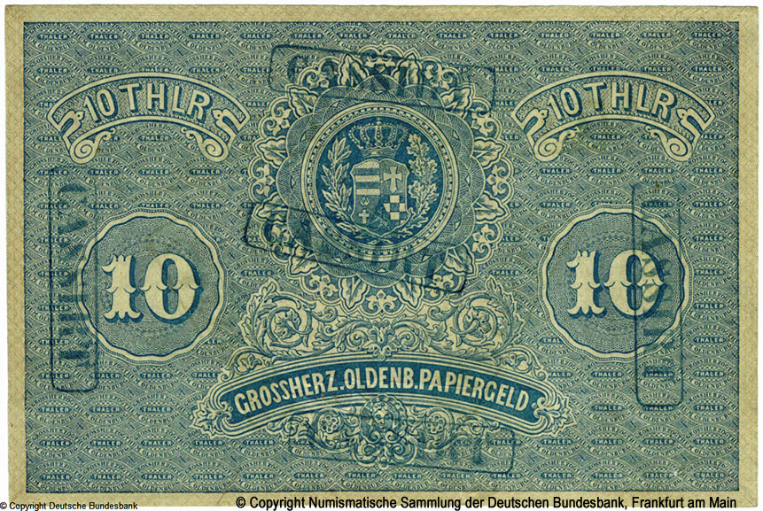 Grossherzoglich Oldenburgisches Staatsministerium 10 Thaler 1869