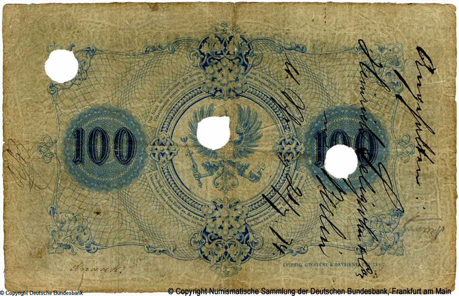 Provinzial-Actien Bank des Großherzogtums Posen 100 Thaler 1857