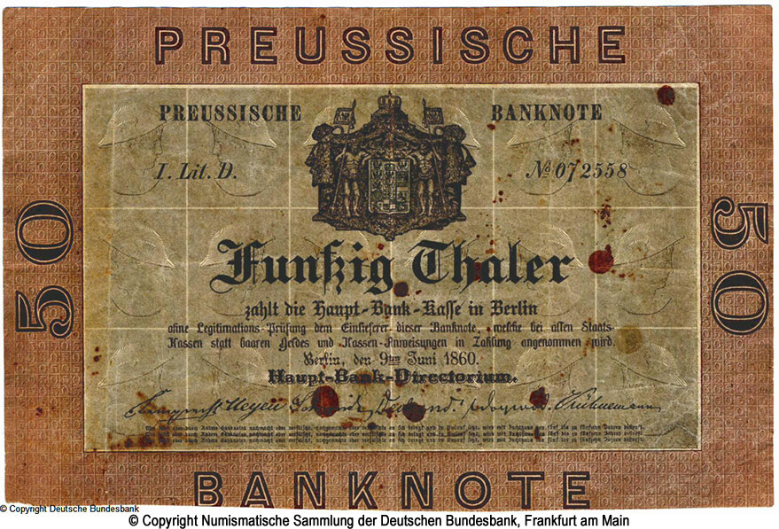 Königlich-Preußische Hauptbank 50 Thaler 1860
