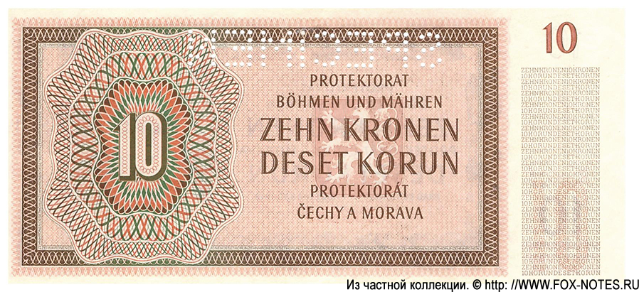 Protektorat Böhmen und Mähren 10 Kronen 1942