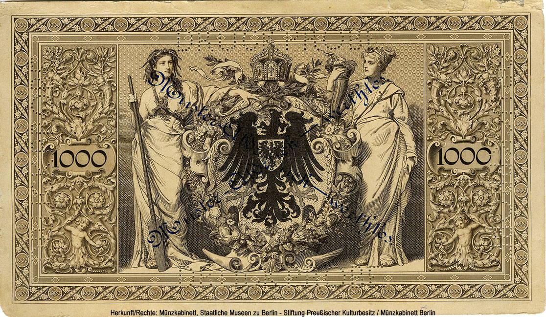 Reichsbanknote. 1000 Mark. 2. Januar 1884. 