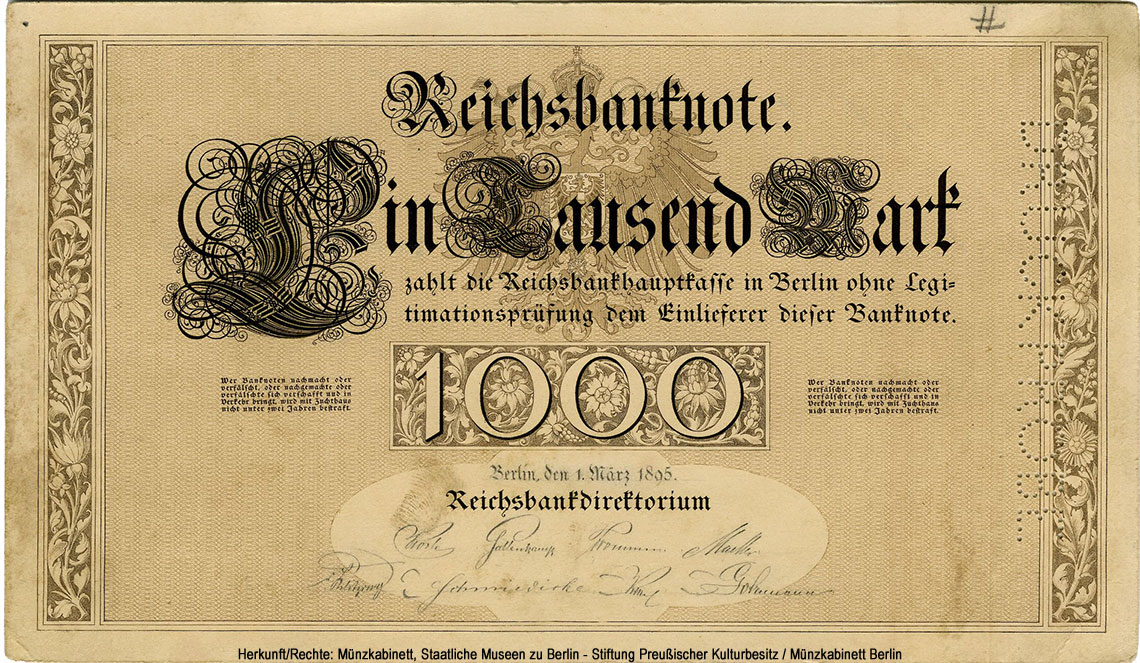 Reichsbanknote. 1000 Mark. 1. März 1895. 