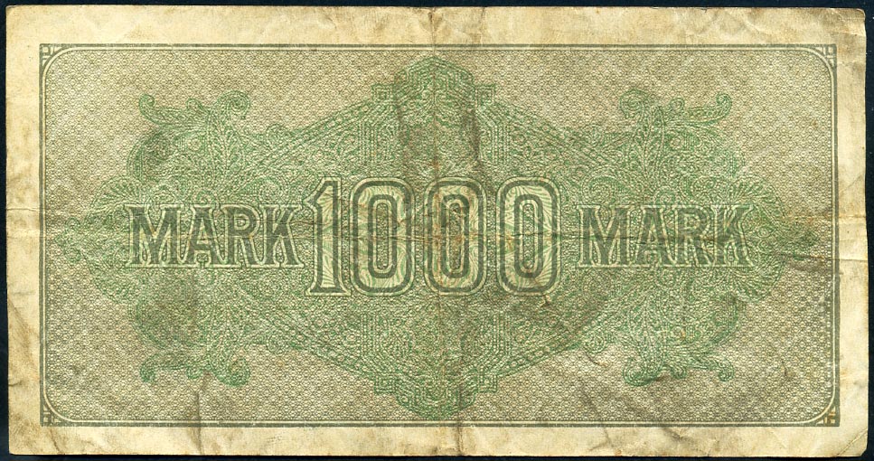 Reichsbanknote. 1000 Mark. 1922. FZ -  VL (W. Vobach & Co, Leipzig)